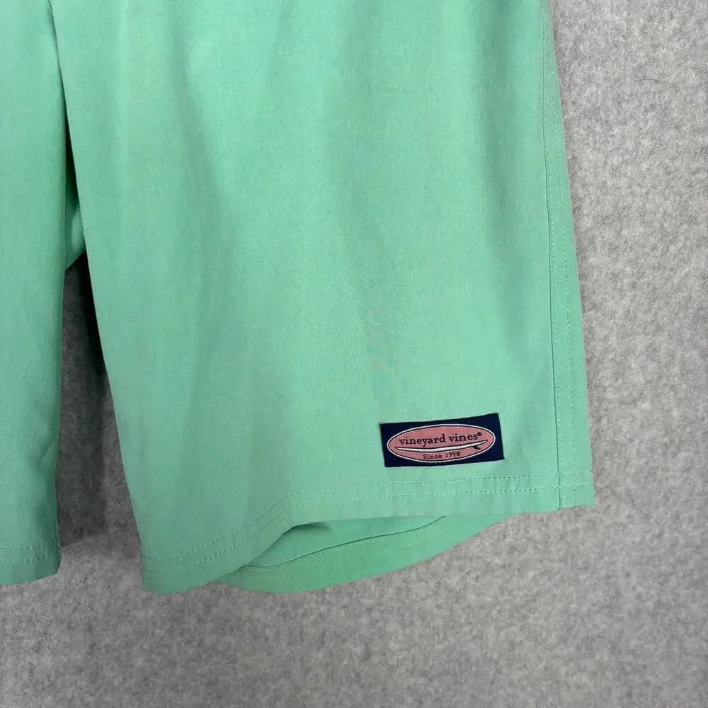 Vineyard Vines Swim Trunk Men Size 28 Green Board Shorts Unlined Seafoam Mint 9